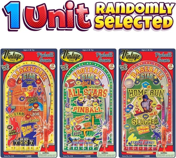 Mini Sports Themed Handheld Pinball Game for Kids 4+