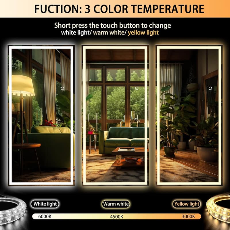 LED Lighted Full-Length Mirror, 95