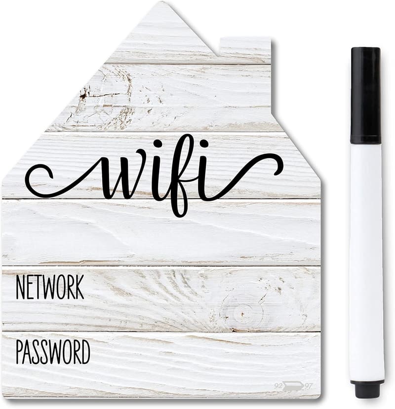 Rustic WiFi Password Fridge Magnet with Erasable Pen