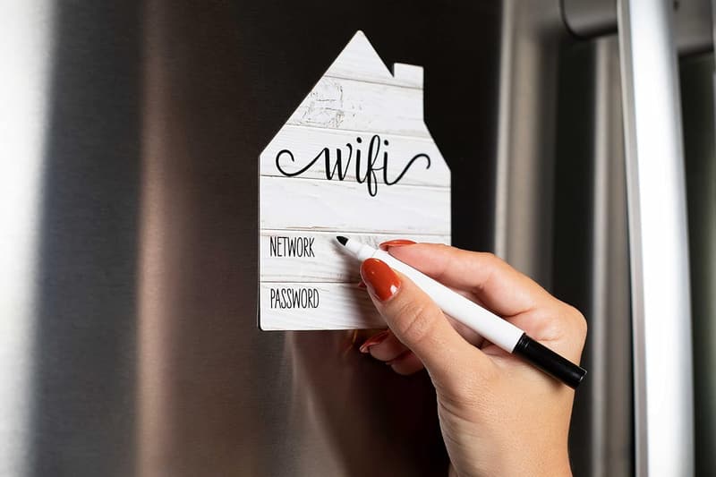 Rustic WiFi Password Fridge Magnet with Erasable Pen