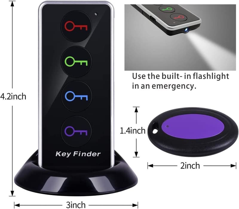 Wireless Key Finder with 131ft Range & 4 Receivers