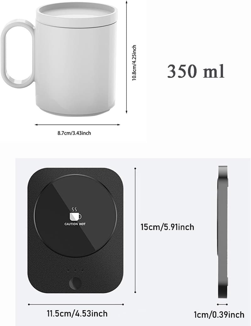 Wireless Heated Coffee Mug with Rechargeable Warmer for Mother's Day