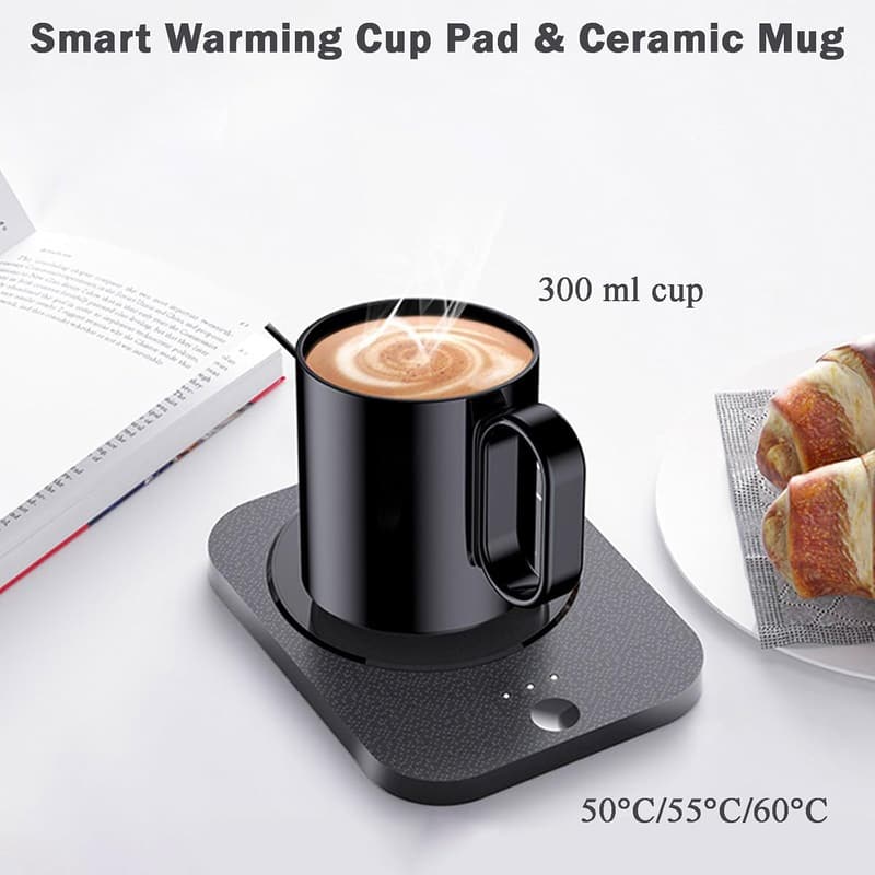 Wireless Heated Coffee Mug with Rechargeable Warmer for Mother's Day