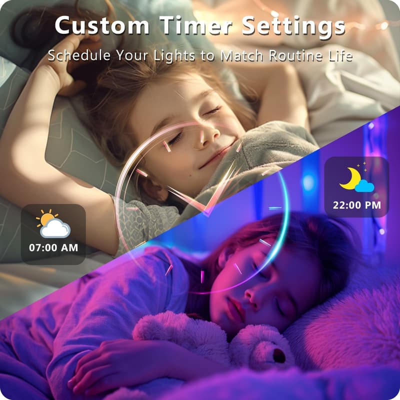 Smart LED Strip Lights 110ft, RGB Music Sync for Home Decor