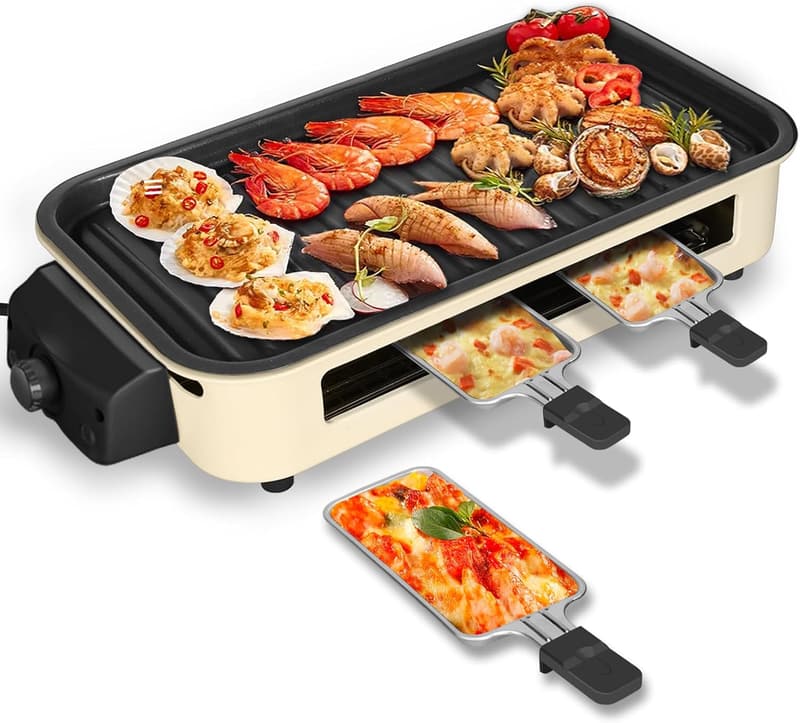 Smokeless Indoor Grill with Griddle Plate and Temperature Control