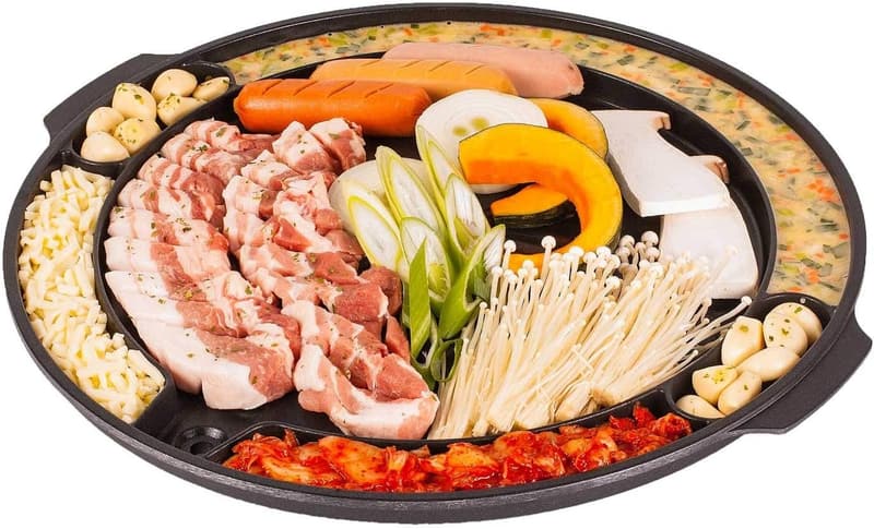 Korean BBQ Grill Pan - Smokeless Cast Aluminum, Nonstick