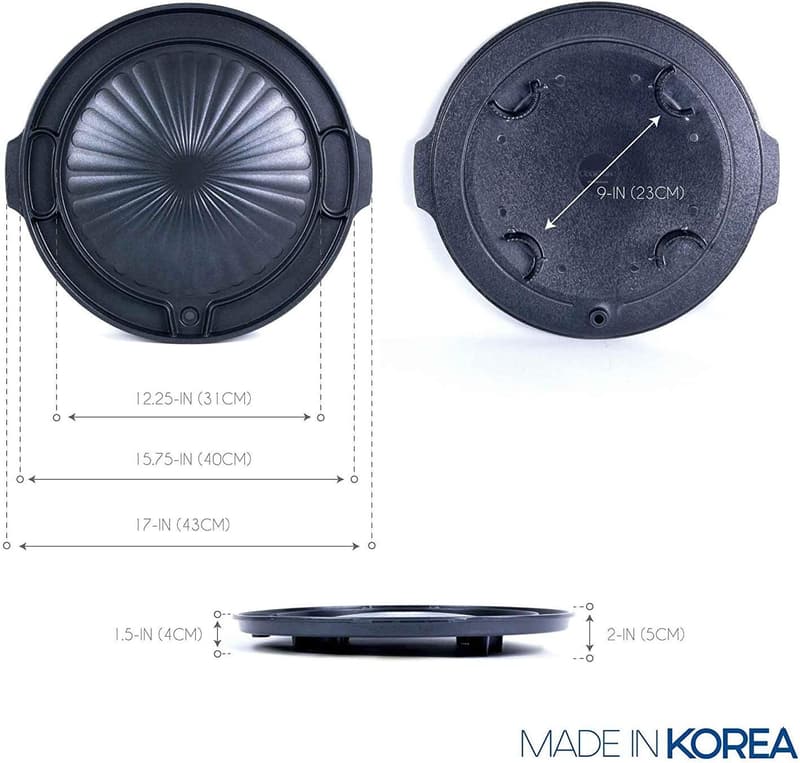 Korean BBQ Grill Pan - Smokeless Cast Aluminum, Nonstick