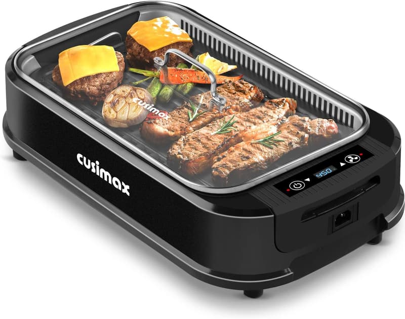 CUSIMAX 1500W Portable Smokeless Indoor BBQ Grill