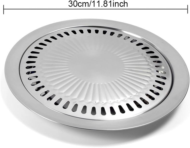 Smokeless Indoor BBQ Grill Pan - Stainless Steel Roasting Plate