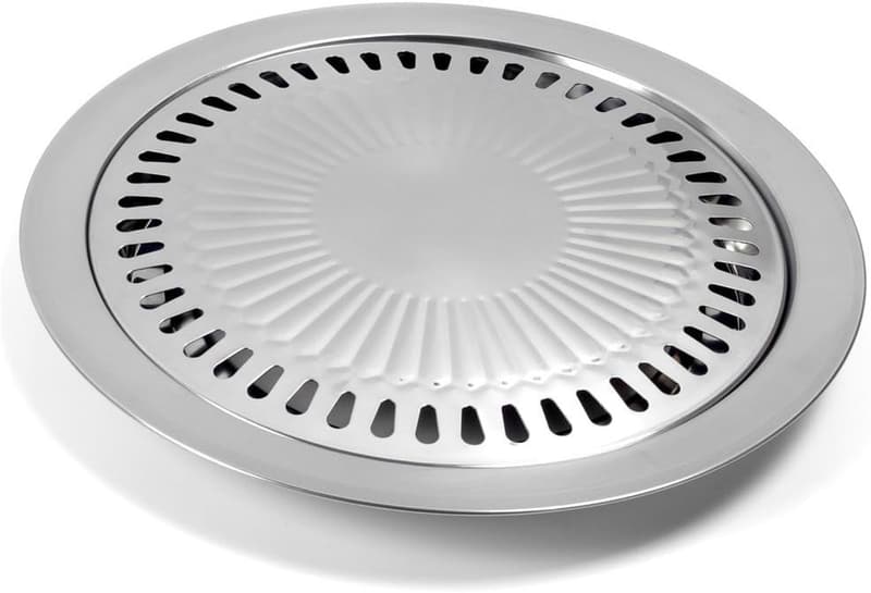Smokeless Indoor BBQ Grill Pan - Stainless Steel Roasting Plate