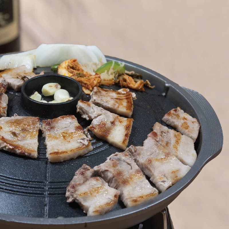 Korean Smokeless BBQ Grill Pan - Nonstick Cast Aluminum