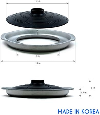 Korean Smokeless BBQ Grill Pan - Nonstick Cast Aluminum