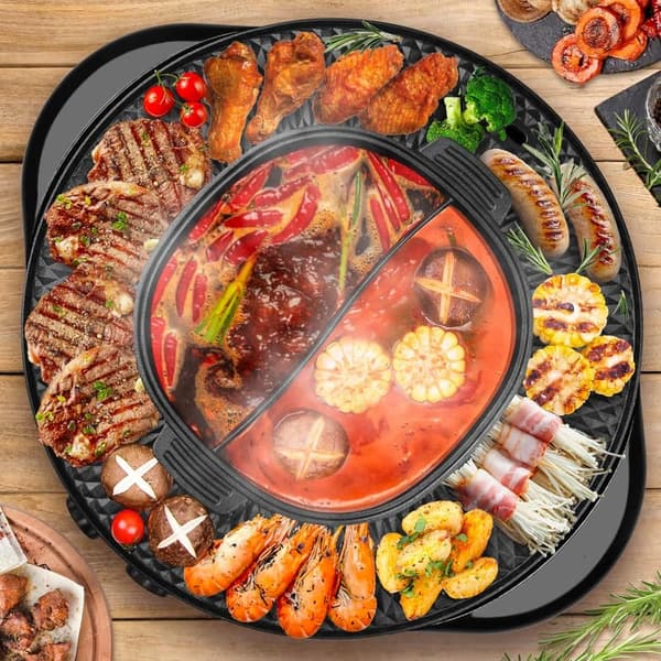 2-in-1 Electric Hot Pot & Grill for Family Gatherings