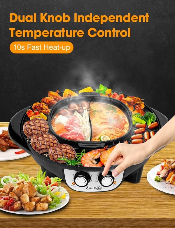 2-in-1 Electric Hot Pot & Grill for Family Gatherings