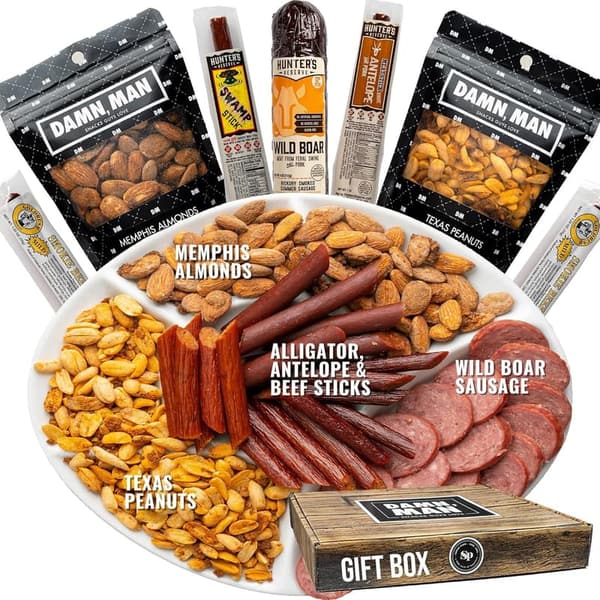 Birthday Gift Basket - Gourmet Beef Jerky and Exotic Snacks for Men