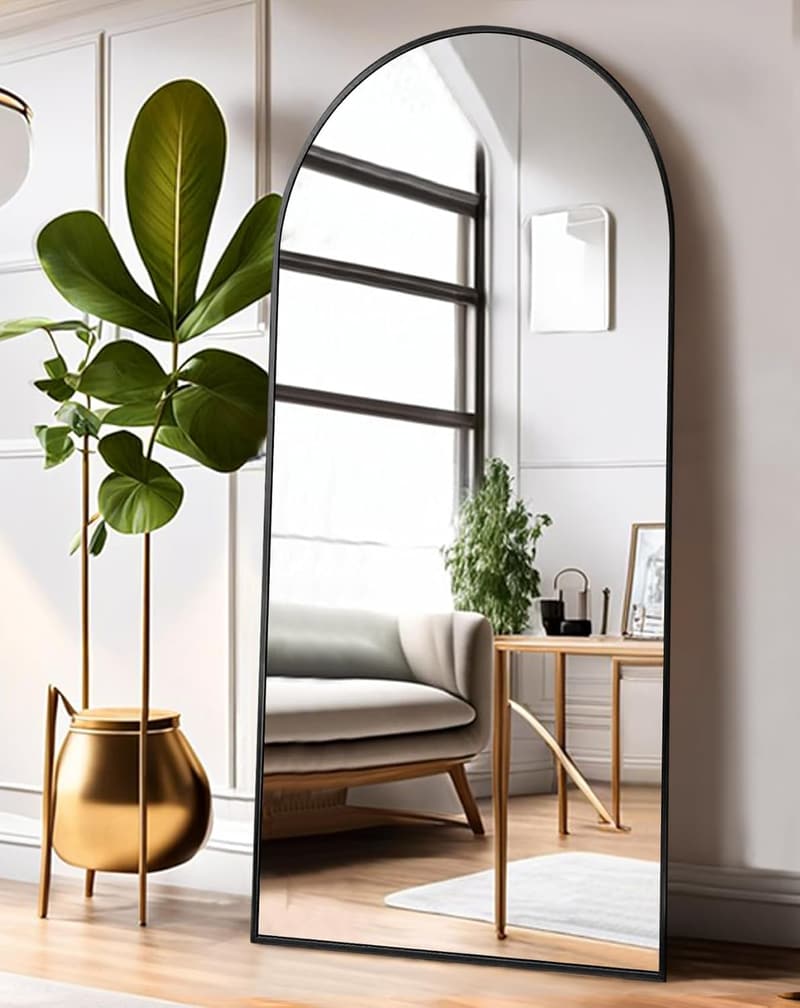 Black Full-Length Freestanding Floor Mirror, 27