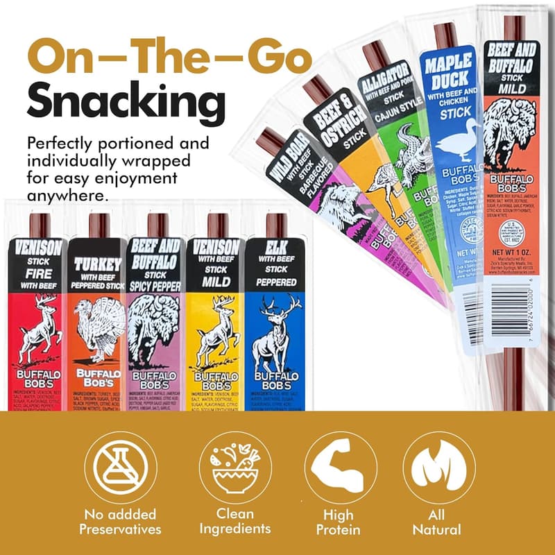 Exotic Beef Jerky Snack Pack for Men - 10-Pack Variety