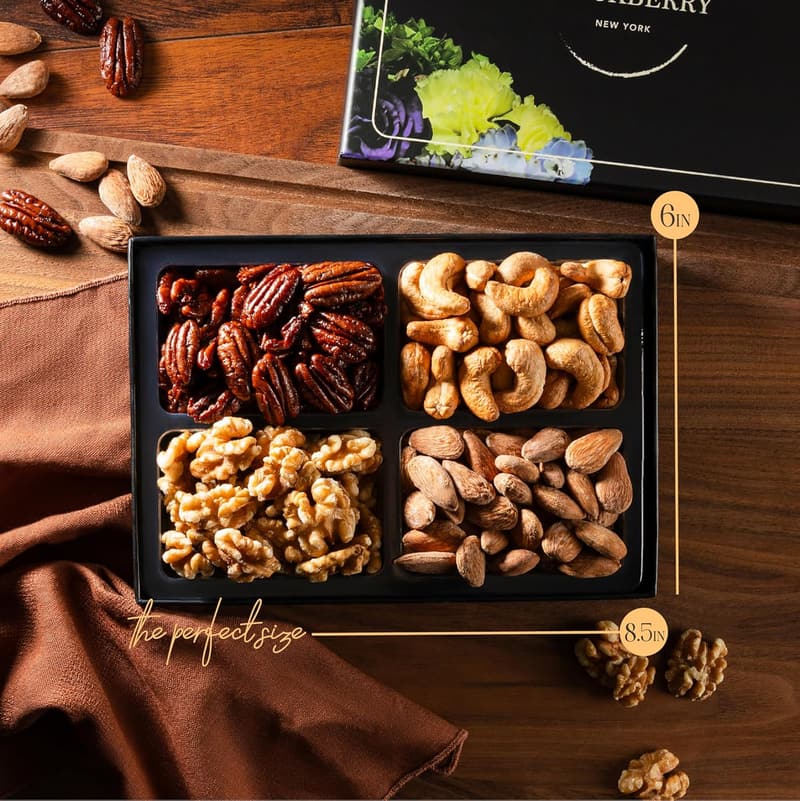 Thanksgiving Variety Nuts Gift Basket for Couples & Family