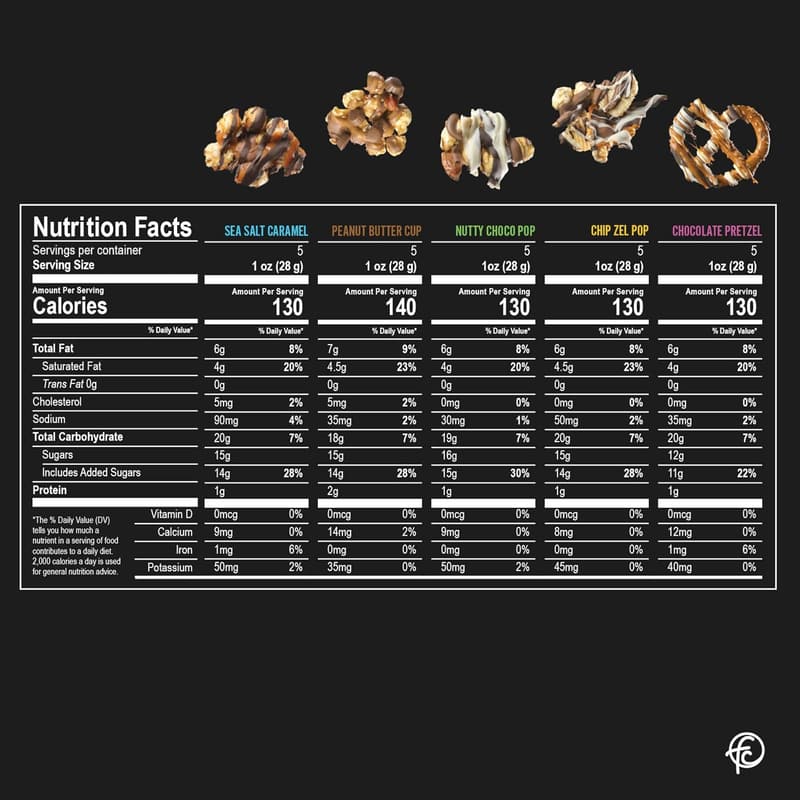 Gourmet Popcorn Sampler Variety Pack - 5 Flavors (10 oz)