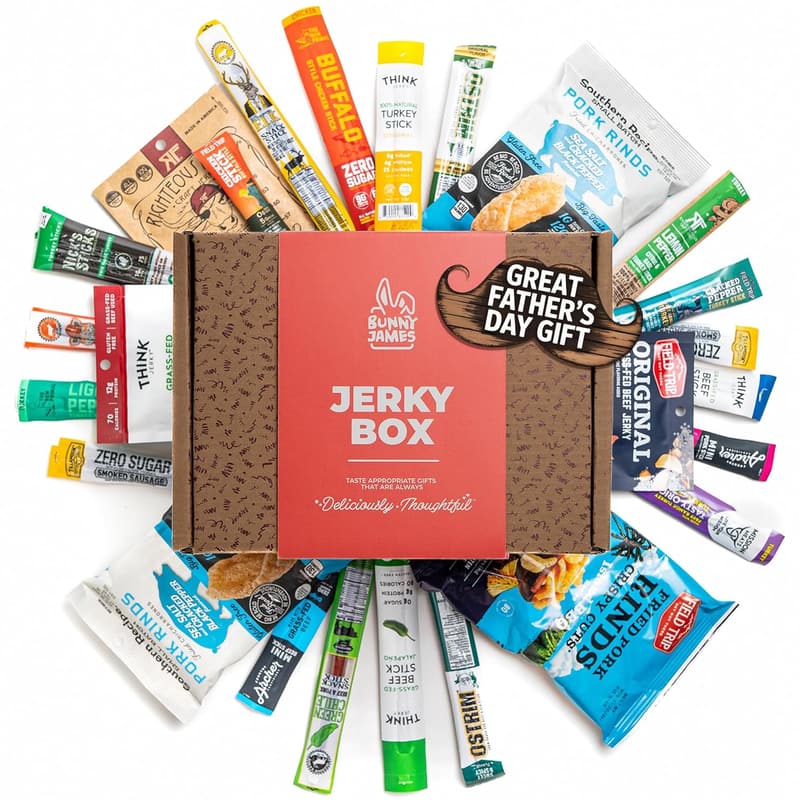 Father's Day Beef Jerky Gift Basket for Men - Sweet & Savory Mix