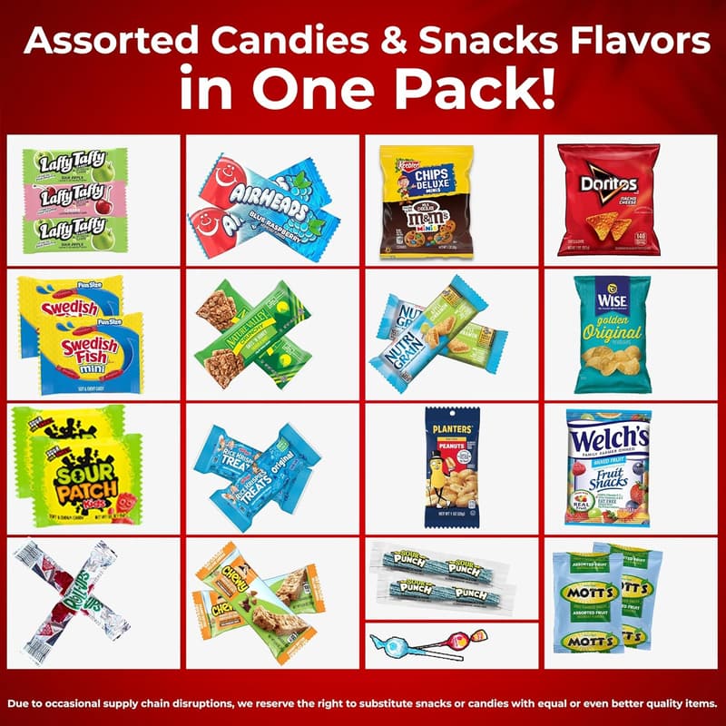 Father's Day Snack Box Variety Pack for Adults 42 Count