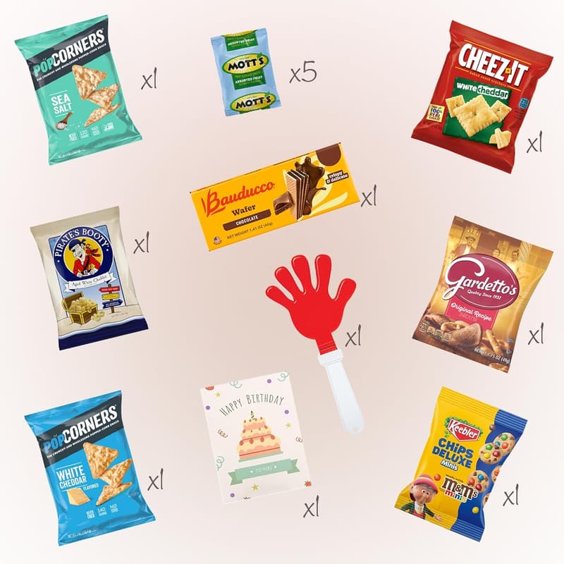 Birthday Snack Box Assortment (50 Count) - Fun Treats for All