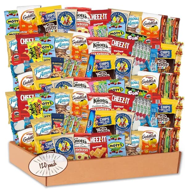 Father's Day Snack Box - 120 Count Variety for College & Work