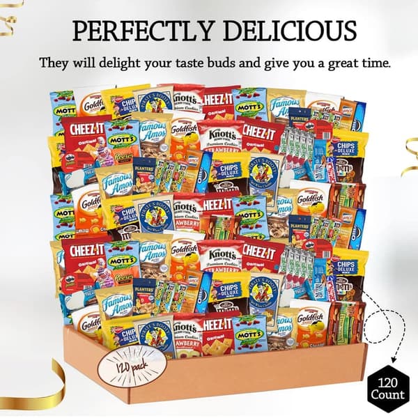 Father's Day Snack Box - 120 Count Variety for College & Work