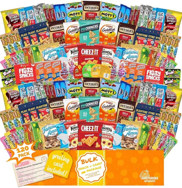 Father's Day Snack Box Care Package - 120 Variety Treats