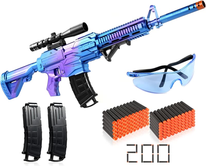 Electric Toy Foam Blaster Gun with 200 Bullets for Kids