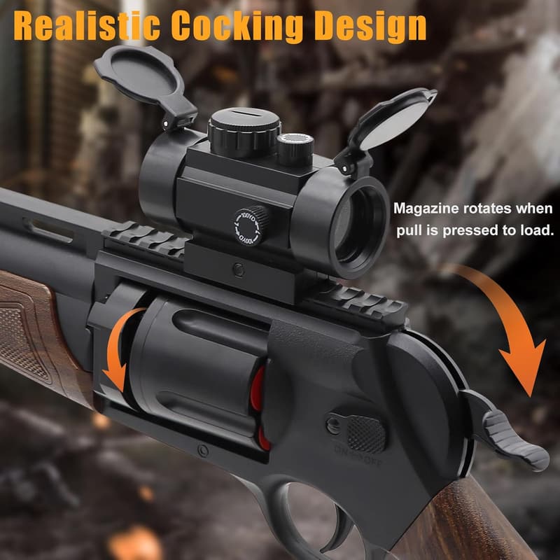 Soft Bullet Revolver Toy Gun with Scope – Ideal Birthday Gift for Boys 8+