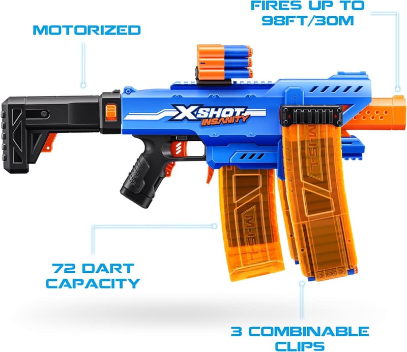 Motorized Dart Blaster with 48 Darts & Tripod for Outdoor Play