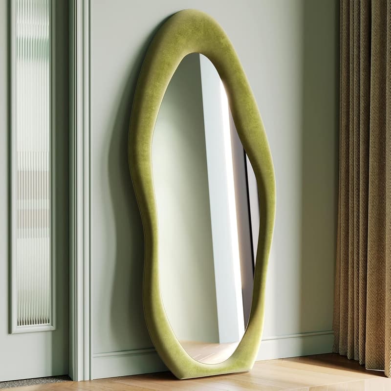 Green Wavy Wall Mirror, 63