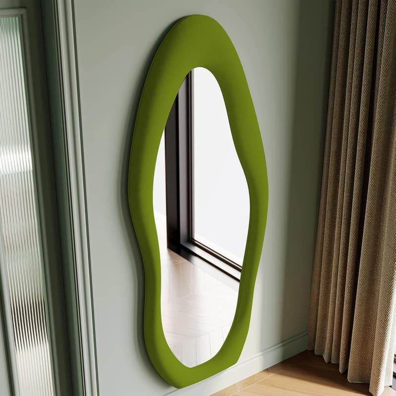 Green Wavy Wall Mirror, 63