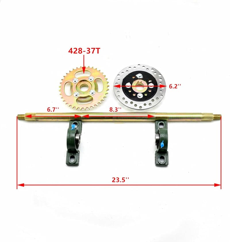 Complete Rear Axle Assembly Kit for Go Kart & ATV (23.5