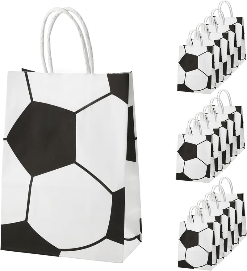 Soccer Party Favor Bags - 16 Football-Themed Treat Bags for Kids & Adults