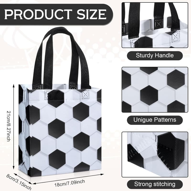 Sports Party Favor Bags - 24 Pcs Football & Basketball