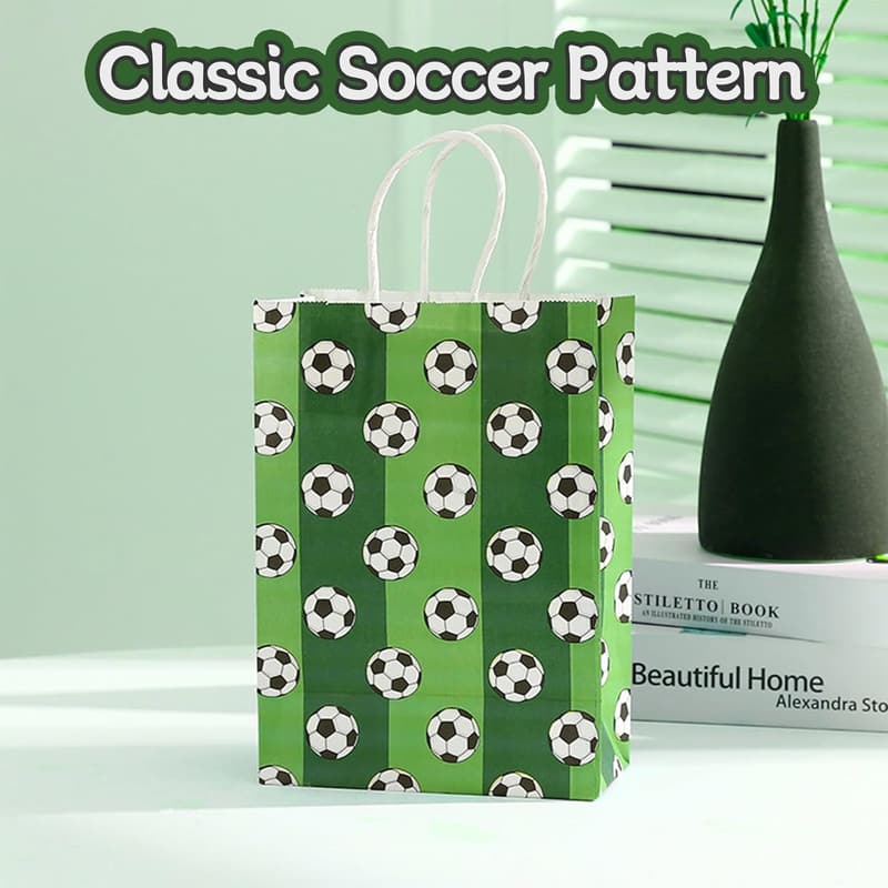 Soccer Birthday Party Favor Bags - 12pcs Dark Green