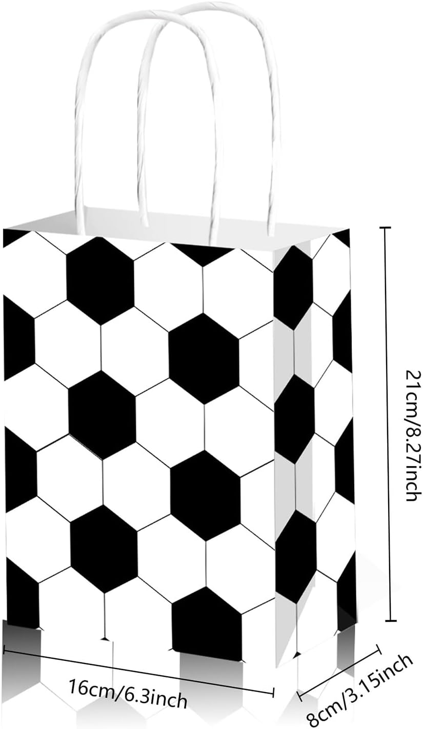 Soccer Goodie Bags for Kids - 12 Pack Treat Bags with Handle