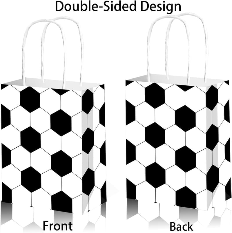 Soccer Goodie Bags for Kids - 12 Pack Treat Bags with Handle