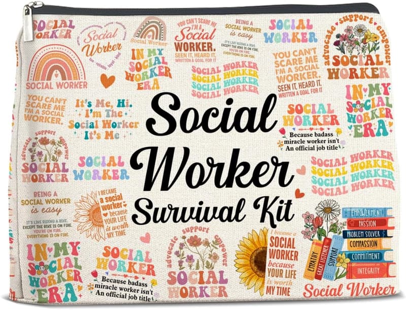 Social Worker Graduation Makeup Bag - Appreciation Gift for Women