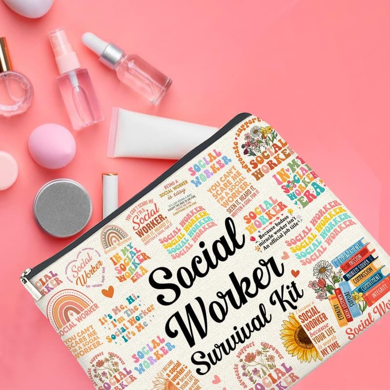 Social Worker Graduation Makeup Bag - Appreciation Gift for Women