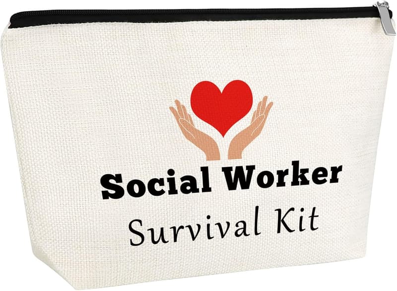 Social Worker Appreciation Makeup Bag for Women