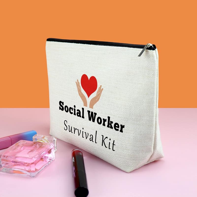 Social Worker Appreciation Makeup Bag for Women