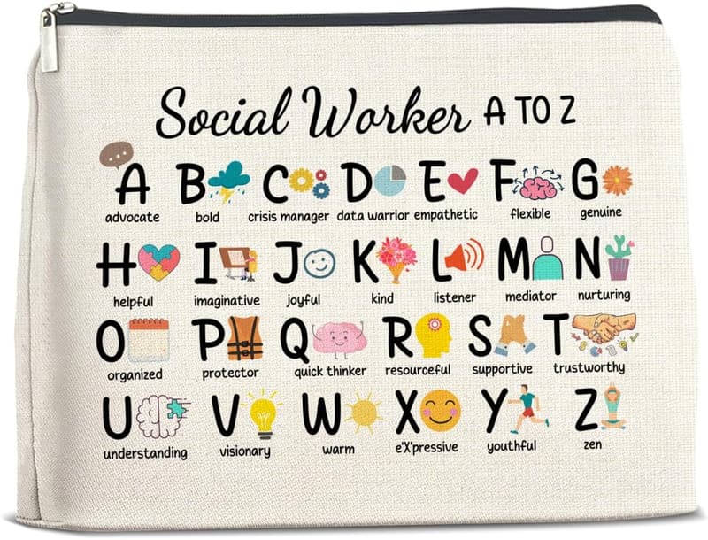 Social Worker Appreciation Makeup Bag for Women