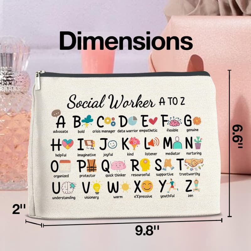 Social Worker Appreciation Makeup Bag for Women