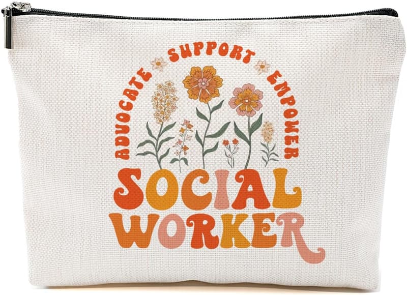 Social Worker Appreciation Makeup Bag for Women