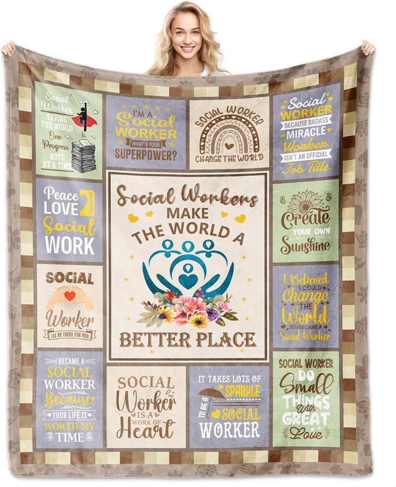 Social Worker Graduation Blanket 60x50 for Women