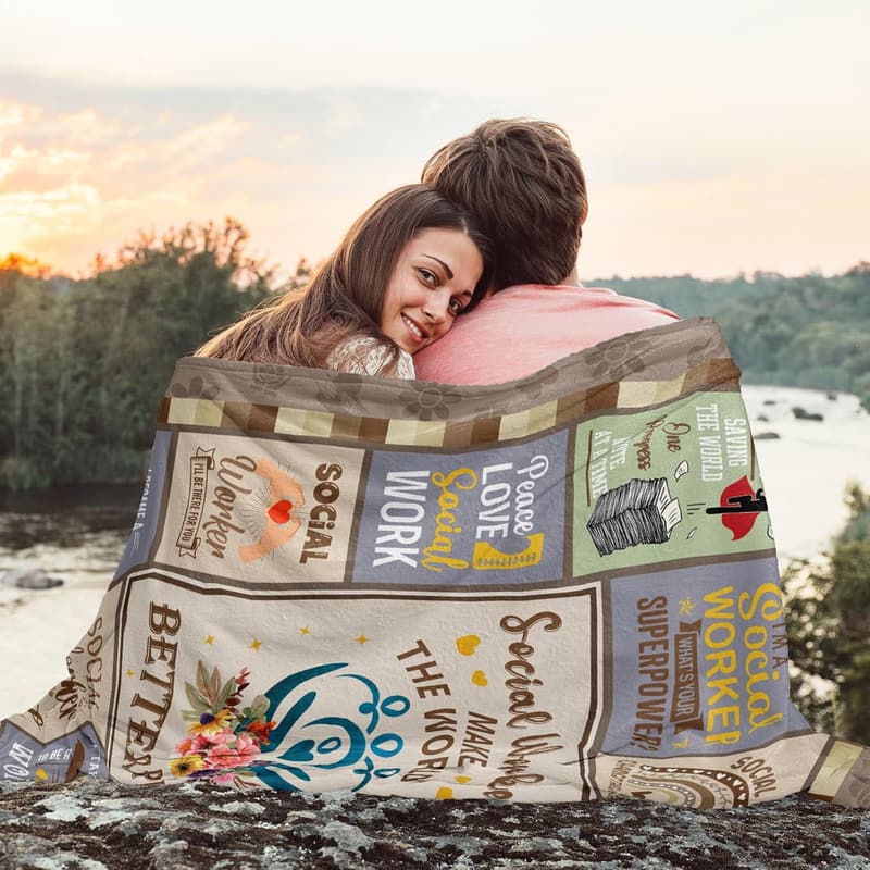 Social Worker Graduation Blanket 60x50 for Women