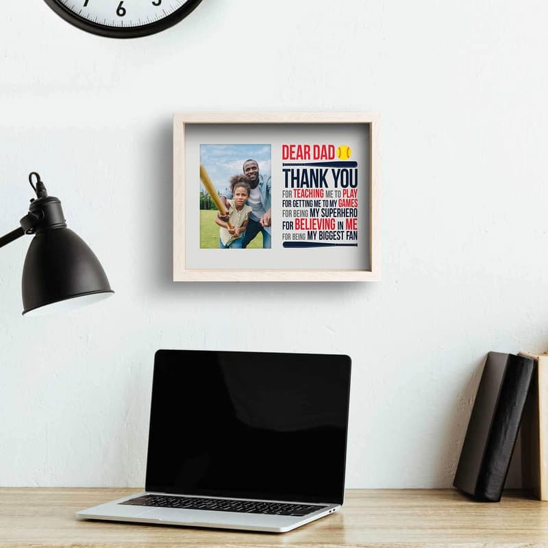 Dear Dad Softball Photo Frame